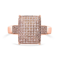 Natural Champagne Diamond 0.50 ctw Ring in Vermeil Rose Gold Over Sterling Silver (Size 10.0)