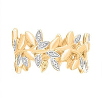 White Diamond Ring in Vermeil YG Over Sterling Silver (Size 8)
