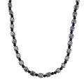 Terahertz and Shungite Beaded Necklace 20 Inches in Rhodium Over Sterling Silver 284.45 ctw - Sticky add to cart bar