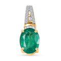 Iliana 18K Yellow Gold AAA Kagem Zambian Emerald and G-H SI Diamond Pendant without Chain 1.80 ctw - Sticky add to cart bar