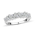 Moissanite Ring in Rhodium Over Sterling Silver (Size 11.5) 1.25 ctw - Sticky add to cart bar