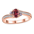 Ofiki Rubellite and Multi Gemstone Ring in Vermeil Rose Gold Over Sterling Silver (Size 10.0) 0.65 ctw (Del. in 8-10 Days) - Sticky add to cart bar