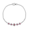 Ofiki Rubellite and Moissanite Bracelet in Platinum Over Sterling Silver (7.25 In) 1.30 ctw - Sticky add to cart bar