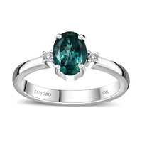 Epic Deal Luxoro 10K White Gold AAA Indian Ocean Apatite, Diamond (G-H, I2) Ring (Size 10.0) 1.40 ctw