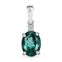 Luxoro 10K White Gold AAA Indian Ocean Apatite and G-H I2 Diamond Pendant without Chain 1.40 ctw
