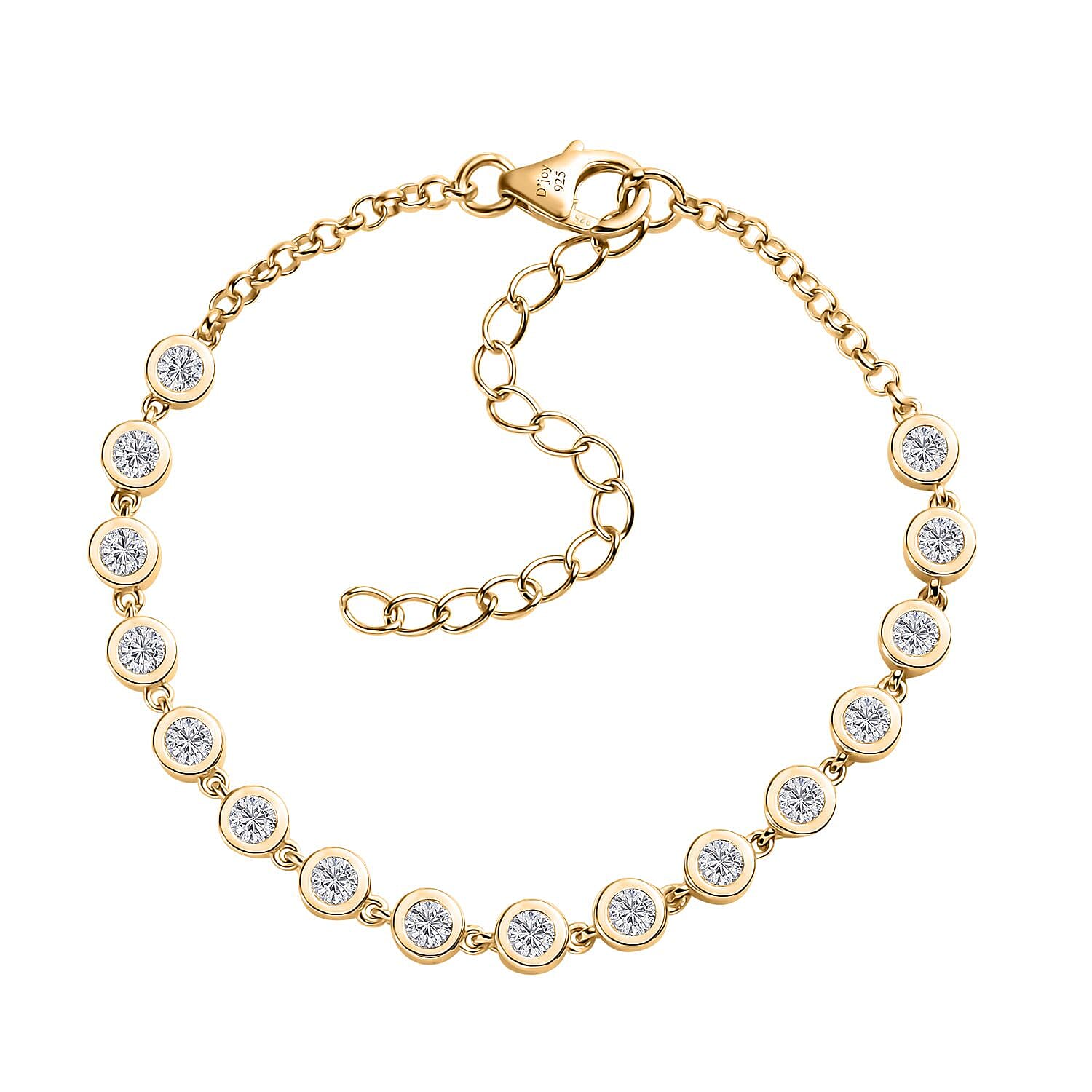 Moissanite Bracelet in Vermeil YG Over Sterling Silver (6.50 In) 1.75 ctw