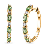 Tsavorite Garnet and Moissanite Earrings in Vermeil Yellow Gold Over Sterling Silver 2.50 ctw (Del. in 10-12 Days)