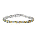 Epic Deal Sunfire Beryl, Blue Zircon Tennis Bracelet in Platinum Over Sterling Silver (6.50 In) 15.40 ctw - Sticky add to cart bar