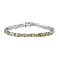 Epic Deal Sunfire Beryl, Blue Zircon Tennis Bracelet in Platinum Over Sterling Silver (6.50 In) 15.40 ctw