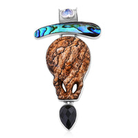 Sajen Silver Picture Jasper and Multi Gemstone Pendant in Sterling Silver 44.80 ctw