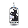 Sajen Silver Rainbow Obsidian Carved and Multi Gemstone Horse Pendant in Sterling Silver 80.90 ctw - Sticky add to cart bar