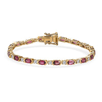 Tsavorite Garnet and Moissanite Bracelet in Vermeil Yellow Gold Over Sterling Silver (6.50 In) 5.50 ctw (Del. in 10-12 Days)