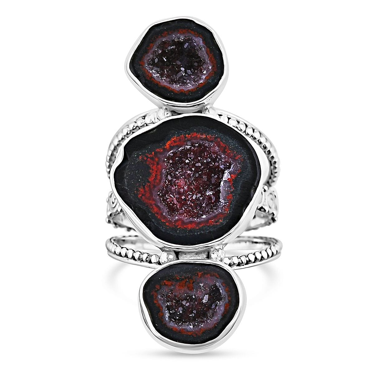Sajen Silver Mexican Geode Ring in Sterling Silver (Size 10.0) 12.00 ctw