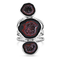 Sajen Silver Mexican Geode Ring in Sterling Silver (Size 10.0) 12.00 ctw