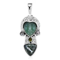 Sajen Silver Green Aventurine and Multi Gemstone Pendant in Sterling Silver 14.60 ctw - Sticky add to cart bar