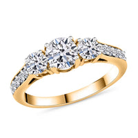 Lab Grown Diamond (F-G, VS) Ring in Platinum Over Sterling Silver (Size 8.0) 1.50 ctw