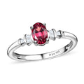 Ofiki Rubellite and Diamond Ring in Platinum Over Sterling Silver (Size 10.0) 0.70 ctw (Del. in 8-10 Days) - Sticky add to cart bar