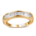 Moissanite Half Eternity Band Ring in Vermeil Yellow Gold Over Sterling Silver (Size 10.0) 1.00 ctw - Sticky add to cart bar