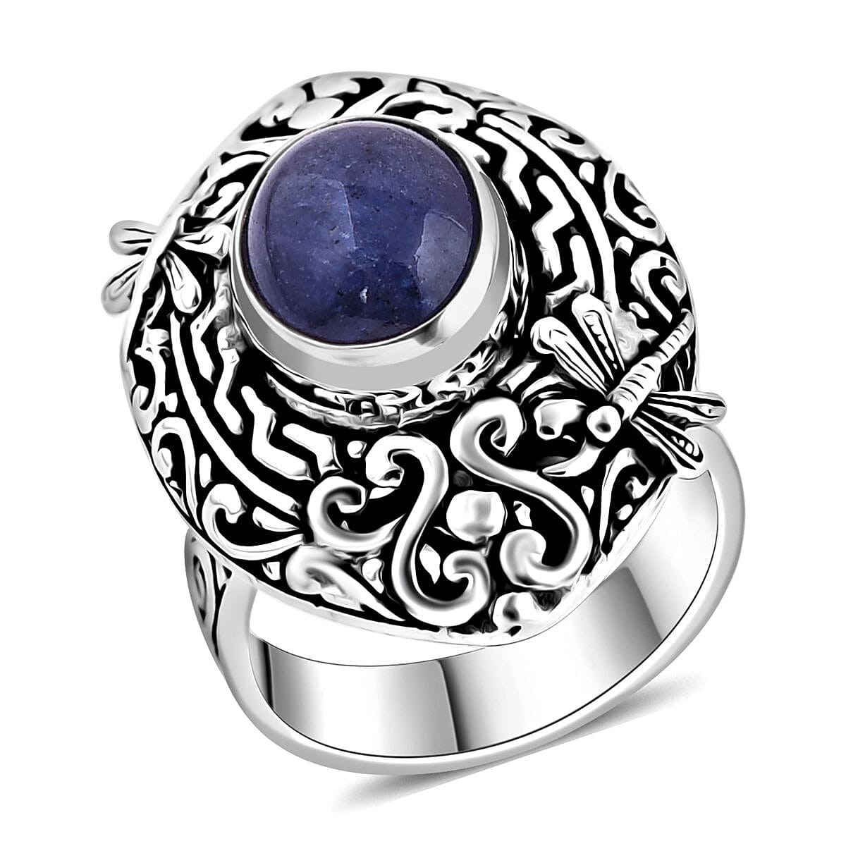 Bali Legacy Tanzanite Dragonfly Ring in Sterling Silver (Size 10.0) 5.00 ctw