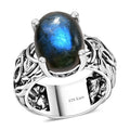 Karis Malagasy Labradorite Solitaire Ring in Platinum Bond (Size 10.0) 6.60 ctw - Sticky add to cart bar