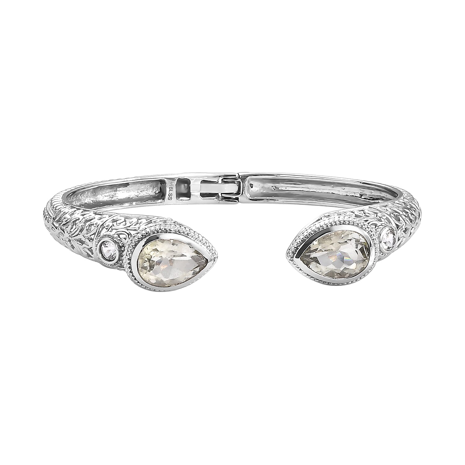 Montezuma Prasiolite 10.00 ctw Bangle Bracelet in Stainless Steel (7.25 In)