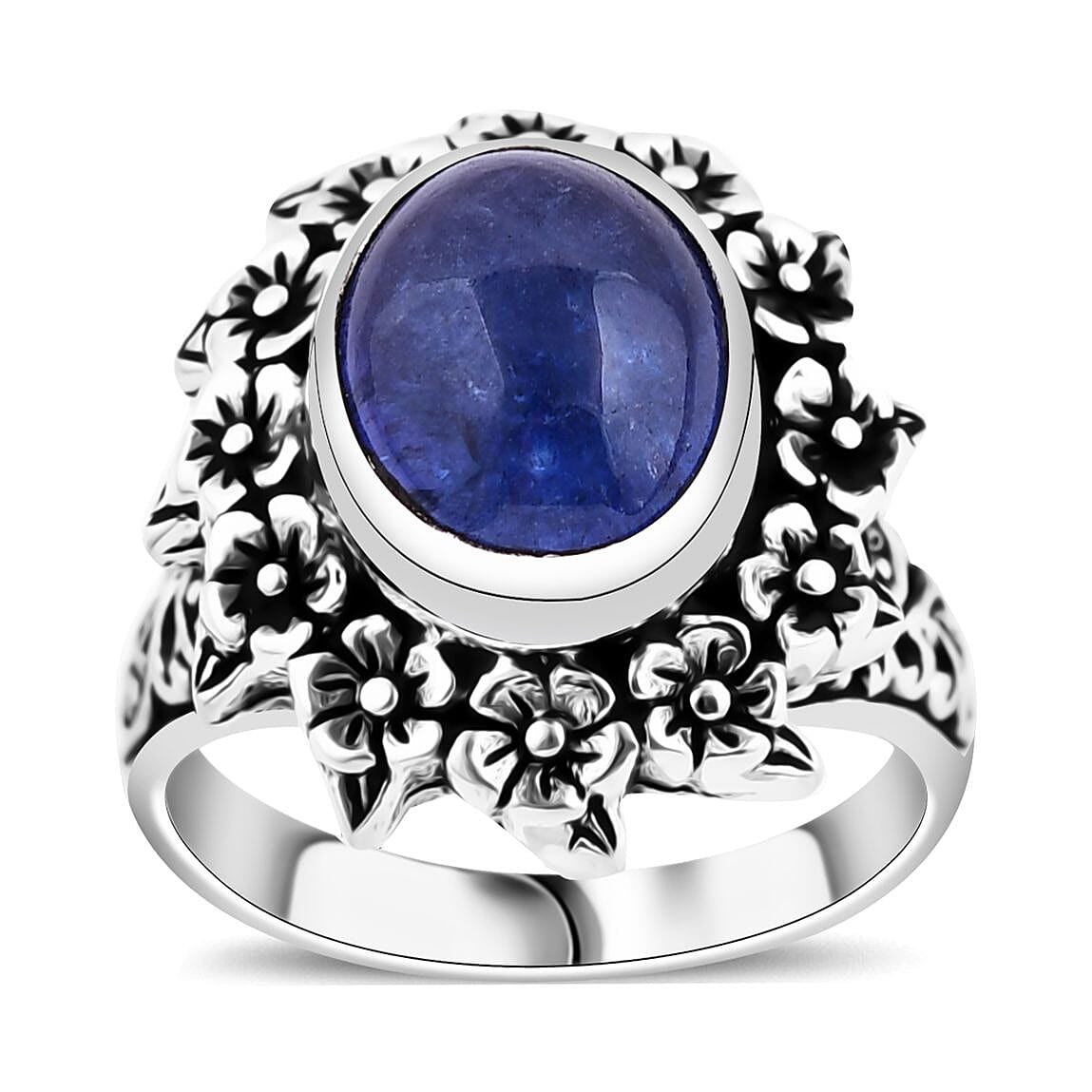 Bali Legacy Tanzanite Floral Ring in Sterling Silver (Size 10.0) 4.80 ctw