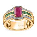 Premium Taveta Ruby and Multi Gemstone Ring in Vermeil Yellow Gold Over Sterling Silver 2.00 ctw - Sticky add to cart bar