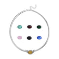 7pcs Interchangeable Simulated Multi Gemstone Omega Chain Necklace in Stainless Steel 18-20 Inches - Sticky add to cart bar