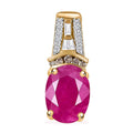 Luxoro 10K Yellow Gold Premium Royal Ruby and Natural Champagne and White Diamond Pendant without Chain 2.75 ctw - Sticky add to cart bar
