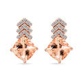 Luxoro AAA Marropino Morganite and G-H I2 Diamond 2.70 ctw Earrings in 10K Rose Gold - Sticky add to cart bar