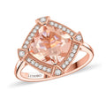 Ankur Treasure Chest Certified & Appraised Luxoro 10K Rose Gold AAA Marropino Morganite and G-H I2 Diamond Ring 2.95 ctw - Sticky add to cart bar