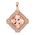 Ankur Treasure Chest Certified & Appraised Luxoro 10K Rose Gold AAA Marropino Morganite and G-H I2 Diamond Pendant without Chain 2.95 ctw - Sticky add to cart bar