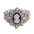 Cameo, Multi Color Howlite Bangle Bracelet in Silvertone (7.0 In) 26.00 ctw - Sticky add to cart bar