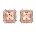 Certified & Appraised Luxoro 10K Rose Gold AAA Marropino Morganite and G-H I2 Diamond Earrings 2.80 ctw - Sticky add to cart bar