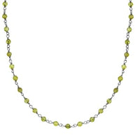 Peridot 20.00 ctw Necklace in Rhodium Over Sterling Silver 20 Inches