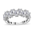 Moissanite (Oct 5x3mm) Ring in Platinum Over Sterling Silver (Size 10.0) 2.65 ctw - Sticky add to cart bar
