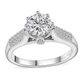 Moissanite (Rnd 7mm) Ring in Platinum Over Sterling Silver (Size 10.0) 1.50 ctw - Sticky add to cart bar