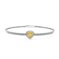 Modani 14K Yellow and White Gold Yellow and White Diamond (SI) Bangle Bracelet (7.00 In) 6.44 Grams 1.00 ctw
