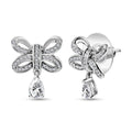 Moissanite Bow Earrings in Platinum Over Sterling Silver 1.30 ctw - Sticky add to cart bar