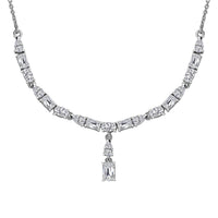 D'Joy Moissanite Y-Shape Necklace 18-20 Inches in Platinum Over Sterling Silver 4.70 ctw