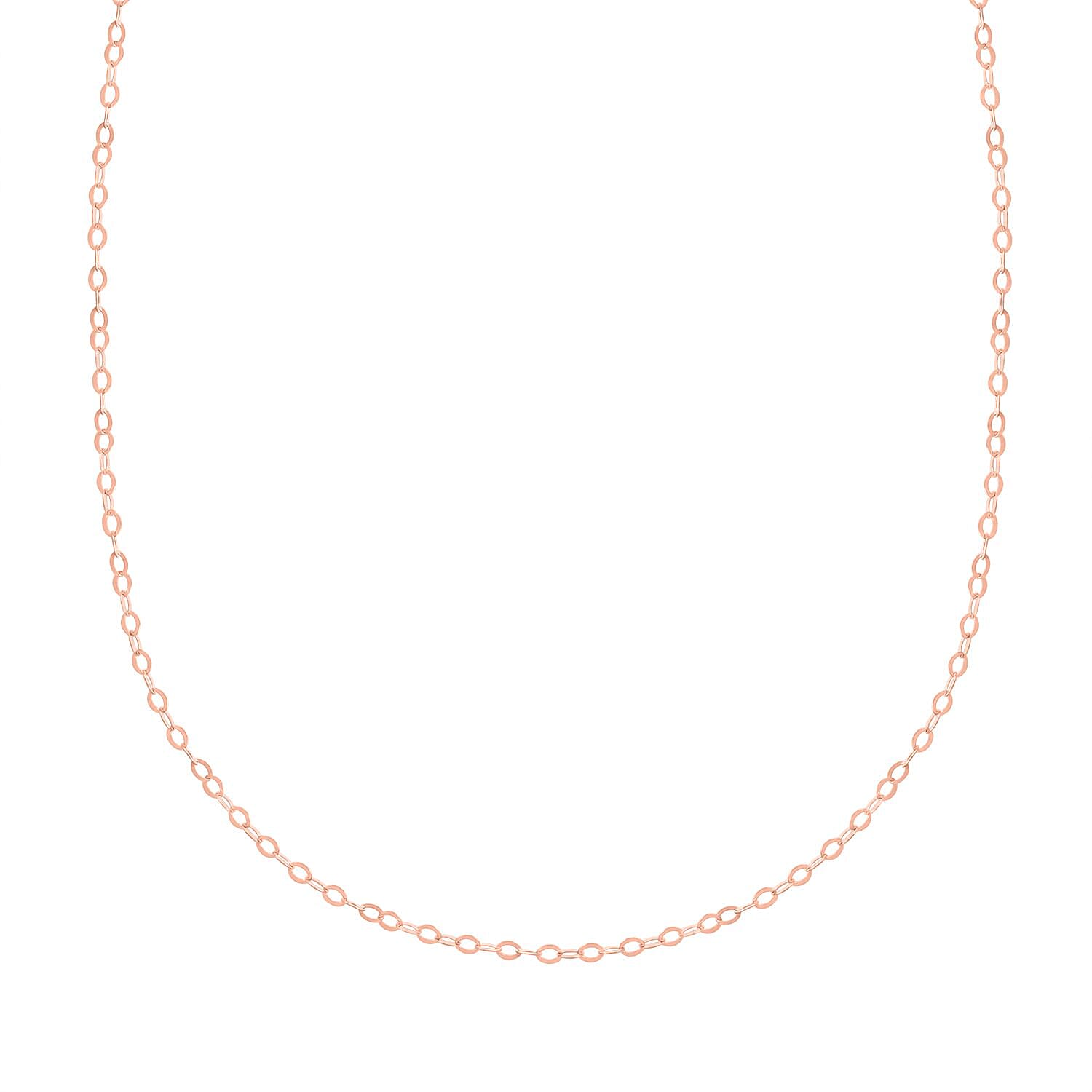 14K Rose Gold Over Sterling Silver Link Chain Necklace 18-24 Inches 2.20 Grams