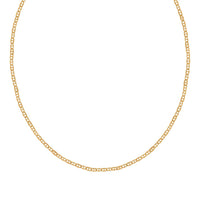 14K Yellow Gold Over Sterling Silver Round Mariner Chain Necklace 24 Inches 2.70 Grams