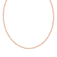 14K Rose Gold Over Sterling Silver Mariner Chain Necklace 20 Inches 2.30 Grams