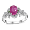 Premium Taveta Ruby, Multi Gemstone Ring in Platinum Over Sterling Silver (Size 7.0) 2.10 ctw - Sticky add to cart bar