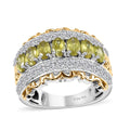 Premium Sava Sphene, White Zircon Ring in 18K Vermeil YG and Rhodium Over Sterling Silver (Size 8.0) 2.65 ctw - Sticky add to cart bar