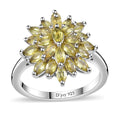 Premium Sava Sphene Floral Ring in Rhodium Over Sterling Silver (Size 6.0) 2.25 ctw - Sticky add to cart bar