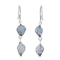 Indian Artistry Aquamarine Carved Leaf 9.10 ctw Earrings in Sterling Silver - Sticky add to cart bar