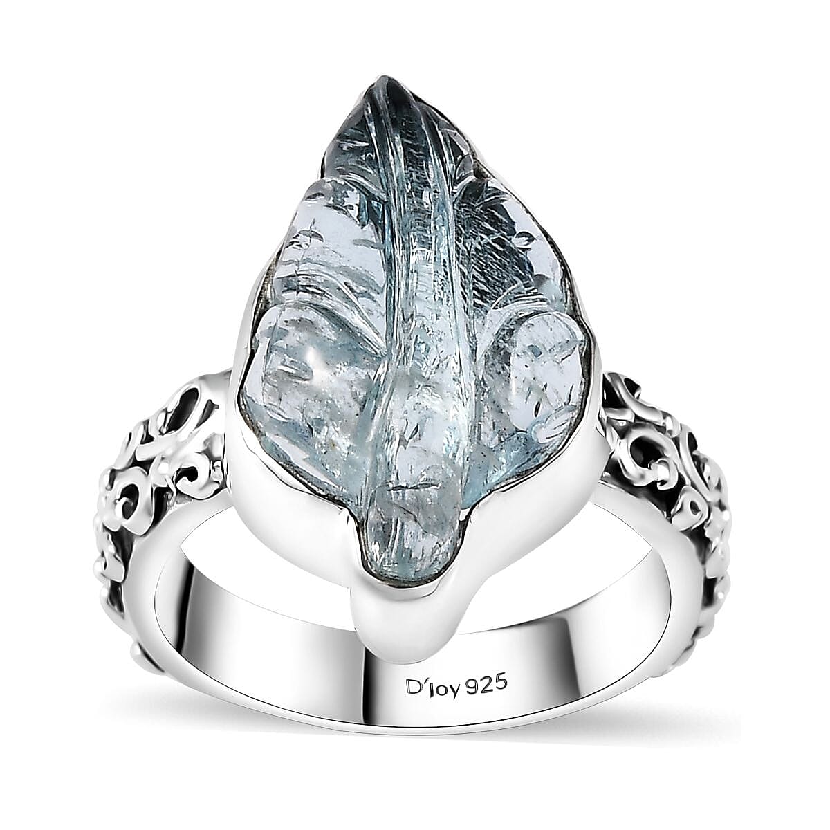 Artisan Crafted Aquamarine Ring in Sterling Silver (Size 10.0) 9.40 ctw