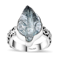 Artisan Crafted Aquamarine Ring in Sterling Silver (Size 10.0) 9.40 ctw