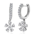 Moissanite Floral Earrings in Platinum Over Sterling Silver 2.10 ctw - Sticky add to cart bar